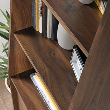 Sauder Harvey Park Tall Bookcase with Drawers, Mid-Century Modern Design, Narrow Bookcase - Grand Walnut Finish - Image 8