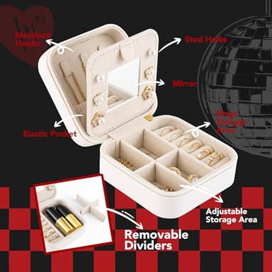 Trinchic Travel Jewelry Case, Small Jewelry Box with Friendship Bracelet, Taylor Merch Gift for Girls Daughter Sister Friends, Graduation Birthday Gift, Eras - Image 2