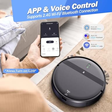 Kilgone Robot Vacuum and Mop Combo, App/Alexa Control, Smart Robot Vacuum Cleaner, Ultra-Thin, Automatic Recharge Robotic Vacuum Cleaner for Pet Hair/Carpet/Hard Floor - Image 2
