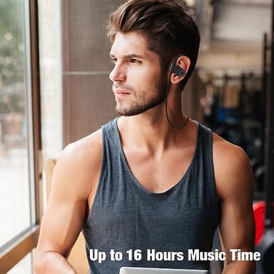 Boean Wireless Earbuds, Bluetooth Headphones 5.3, Wireless Headphones with 16Hrs Playtime IPX7 Waterproof in-Ear Earphones, Deep Bass Stereo Earbuds with Microphone for Gym Running Home Workout - Image 2