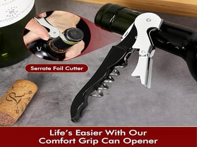 Kit-Home Professional Waiter Corkscrew Wine Openers Set (4 PCS),Upgraded with Heavy Duty Stainless Steel Hinges Wine Key for Restaurant Waiters, Sommelier, Bartenders - Image 6