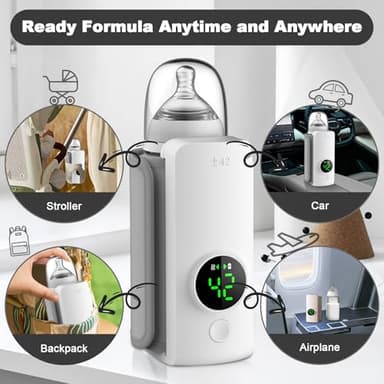 Fast Heating Portable Bottle Warmer,Travel-Easy,18W Fast Charging,6-Speed Temperature Control,Locked-in Nutrition,360 Degree Wrap Even Warming,Ensuring Baby Needs - Image 3