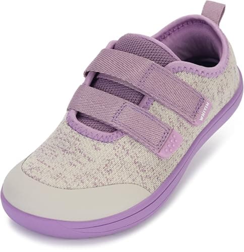 WHITIN Shoes for Toddler Minimalist Zero Drop Wide Barefoot for Boys Girls Kids Size 8 Fashion Tennis Walking Running Sneakers Lightweight Purple 25 - Image 1