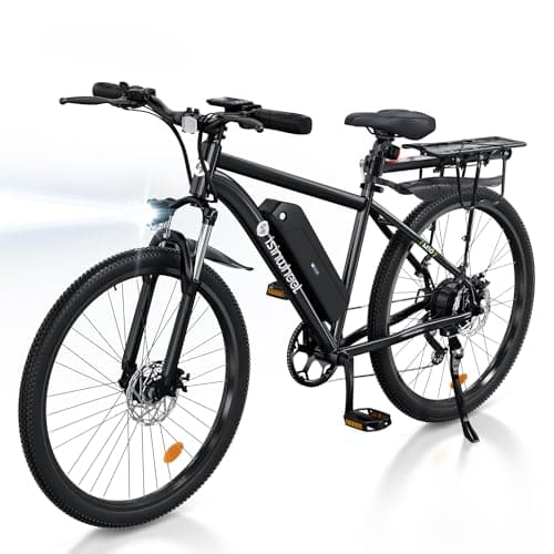 isinwheel M10 Electric Bike for Adults with 374.4Wh Removable Battery, 55 Miles 20MPH Commuting Electric Mountain Bike with 500W Brushless Motor, 35 Speed, 26" Tires and Front Fork Suspension (Black) - Image 1