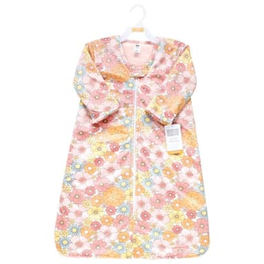 Hudson Baby Unisex Baby Long Sleeve Plush Faux Fur Sleeping Bag, Wearable Blanket, Peace Love Flowers, 18-24 Months - Image 2