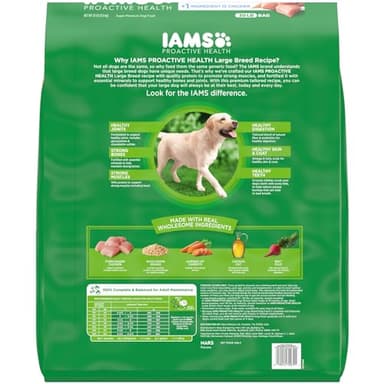 IAMS Proactive Health Large Breed Adult Dry Dog Food with Real Chicken, 30 lb. Bag - Image 2