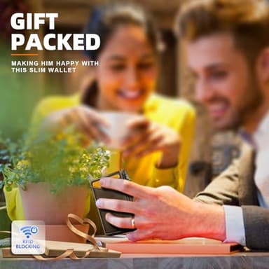 BULLIANT Men Wallet,Money Clip Wallet Slim For Gift Men 9Cards-Metal Credit Card Case in Magnetic Leather Flip - Image 9