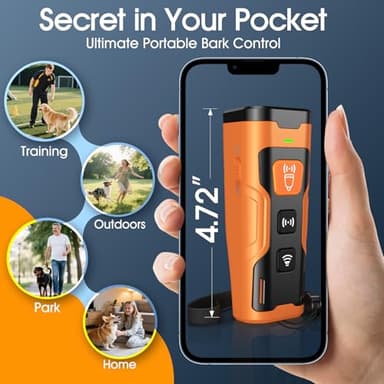 QVNNVQ Dog Bark Deterrent Devices, Ultrasonic Anti Barking Device for Dogs, Stopping Own or Neighbor's Dog Barking,Portable Dog Training Device, Safe & Effective for Indoor & Outdoor Use, Orange - Image 5