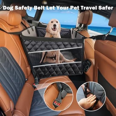 MIXJOY Dog Car Seat for Large Medium Dogs, Back Seat Extender for Pets, Waterproof Pet Carseat for Medium Sized Dog, Hammock for Pet, with Storage Pocket for Cars/SUV/Truck(L-28 * 22 * 20.5in) - Image 7