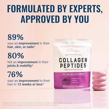Live Conscious Collagen Peptides Powder - Naturally-Sourced Hydrolyzed Collagen Powder - Hair, Skin, Nail, and Joint Support - Type I & III Grass-Fed Collagen Supplements for Women and Men - 16oz - Image 5