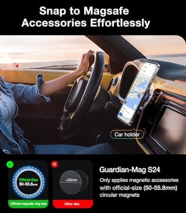 TORRAS Magnetic Guardian Designed for Samsung Galaxy S24 Case 6.2" Compatible with MagSafe, Never Yellowing, Military Grade Drop Tested Hard Back Slim Protective Clear Case for Samsung S24 Case, Clear - Image 9