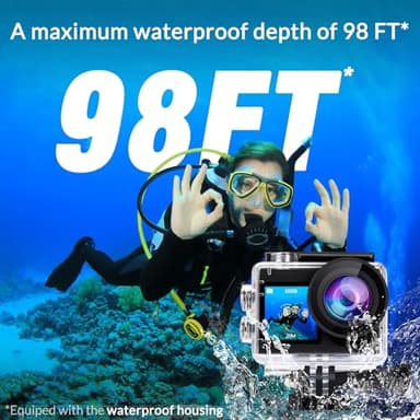 icefox i8 Action Camera with 4K 60FPS 20MP, 5X Zoom, Underwater Waterproof Camera with Optimized EIS, Video & Photo Editing by Snap Pro App, WiFi Remote Control for Diving, Cycling and Vlogging - Image 3