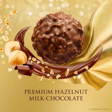Ferrero Rocher, 24 Count, Premium Milk Chocolate Hazelnut, Chocolates for Gifting, 10.6 oz - Image 2