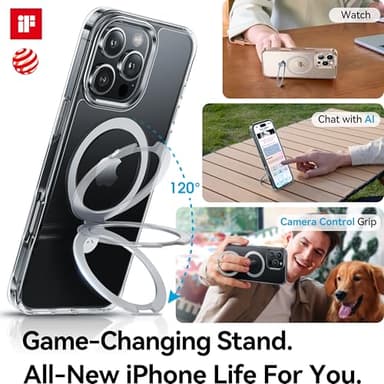 CASEKOO Ultra Magnetic Stand for iPhone 16 Pro Case Clear [Compatible with MagSafe] [16FT Military-Grade Protection] Transparent Slim Phone Ring 16 Pro Phone Cover 6.3 inch, Clear - Image 3