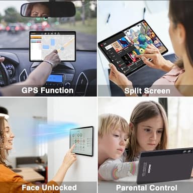 DMOAO Android Tablet 2025 Tablets with 22GB RAM+128GB ROM/ 1TB Expand, 8000mAh Battery, Octa-Core 2.0GHz CPU, 5G WiFi, GPS, 10.1 Inch FHD IPS 2 in 1 Tablet PC with Keyboard/Mouse-Gray - Image 6