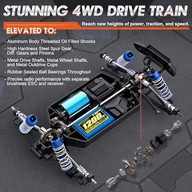 HAIBOXING 16890SA 1/16 Scale 4WD Brushless RC Truck Max 40 MPH Fast RC Cars, All Terrains RC Car with Independent ESC 4X4 Off-Road Semi-Truck for Boys and Adults, 3S Battery Applicable (not Included) - Image 4