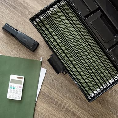 IRIS USA Slim Portable Letter/Legal File Tote Box, 4 Pack, BPA-Free Plastic Storage Bin with Organizer-Lid, Durable, Secure Lid and Handle, Black - Image 5