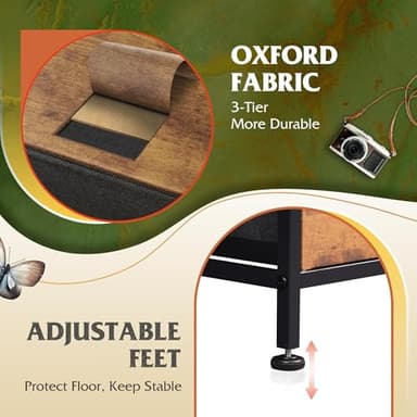 WLIVE Storage Organizer Unit with 11 Fabric Bins, Storage Drawers Organizer with Steel Frame, Tall Storage Tower Organizaton for Living Room, Hallway, Office, Rustic Brown - Image 6