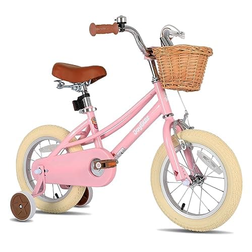JOYSTAR 12 inch Kids Bike for Toddlers 3-4 Years(33"-41") Girls, Girls Bike with Training Wheels & Basket, Kids' Bicycle Pink - Image 1