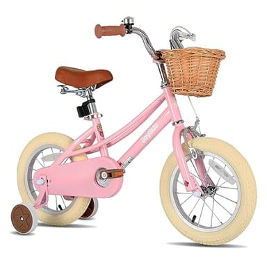 JOYSTAR 12 inch Kids Bike for Toddlers 3-4 Years(33"-41") Girls, Girls Bike with Training Wheels & Basket, Kids' Bicycle Pink - Image 1