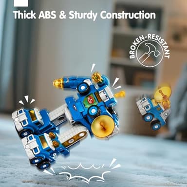 hahaland 5 Year Old Boy Birthday Gift - STEM Toys for Ages 5-7, Toy for 5 6 Year Old Boy, 5 in 1 Building Take Apart Trucks Transform to Robot, Boys Toys Stocking Stuffers Christmas Grandkids Gifts - Image 8