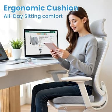 TushGuard Office/Car Seat Cushion, Non-Slip Sciatica & Back Coccyx Tailbone Pain Relief Chair Pad, Memory Foam Butt Pillow for Computer Desk, Wheelchair, Driving (Light Grey) - Image 7