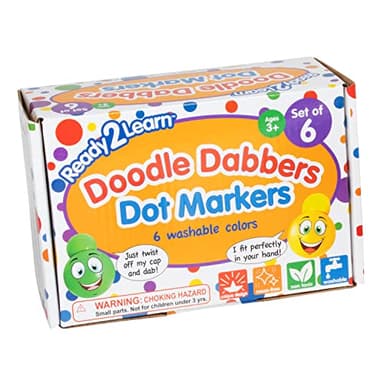 READY 2 LEARN Doodle Dabbers Dot Markers - Set of 6 Washable Colors - Non Toxic - Unique Toddler Grip - Markers for Kids - Image 6