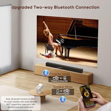 [Built-in Apps & Electric Focus] Smart Mini Projector with WiFi and Bluetooth, 270°Rotatable Portable Movie Projector 1080P Support, Auto Keystone Proyector for Smartphone/TV Stick/Laptop/HDMI - Image 5
