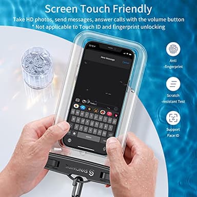SYNCWIRE Waterproof Phone Pouch [2-Pack] - Universal IPX8 Waterproof Phone Case Dry Bag with Lanyard Compatible with iPhone 15/14/13/12/11 Pro XS MAX XR X Samsung S23 S22 S20+ and More Up to 7 Inches - Image 4