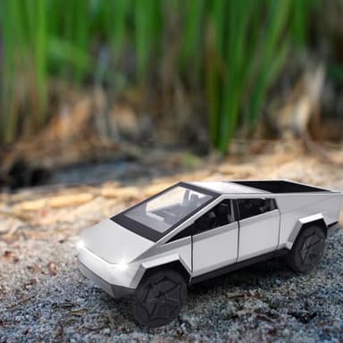 Truck Toy Model: 1/32 Diecast Metal Toy Trucks with Lights and Sounds, Mini Vehicles Toys for Boys, Ages 3 and Up (Silver) - Image 7