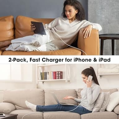 iPhone 17 16 Charger Fast Charging, 20W USB C Wall Charger Block with 6ft Type C to C Cable Cord for Apple iPhone 17/17 Pro/17 Pro Max/17 Air/16/16 Plus/16 Pro/16 Pro Max/15/15 Pro Max/iPad Pro/Mini - Image 7