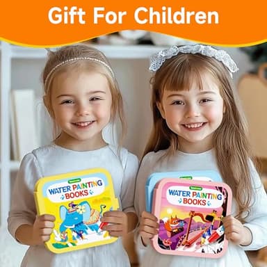 Timetome Reusable Water Painting Book for Kids - 3 Pack Magic Watercolor Books with Water Pen Fairy Tale, Animal & Dinosaur Themes | No Mess Paint & Reusable Fun for Ages 3+ - Image 8