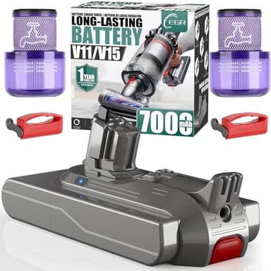 EGR 7000mAh V11 Battery Replacement Compatible with Dyson V15 Button Click in Installation Style Battery V11 V15 SV15 SV16 SV22 970425-01 Vacuum Cleaner (Not Fit for Fixing Styles with Screws) - Image 1
