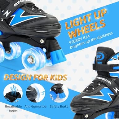 SUPER YOUNGSTER Adjustable Roller Skates Boys Kids Ages 5-8 8-12 Roller Skates Girls with Light up Wheels, Fun Rollerskate for Youth Toddlers - Image 6