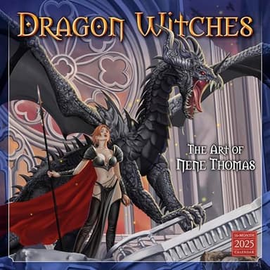Dragon Witches 2025 Wall Calendar, 16-Month Fantasy Calendar — The Art of Nene Thomas, 12" x 12" - Image 1