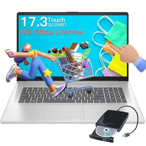 HP 17-inch Touchscreen Business Laptop - 17.3" Display, MS Office Lifetime, W/CD.DVD Drive, AMD Ryzen 5 7530U(Beats i7-1165G7, Up to 4.5Ghz), 32GB RAM 1TB SSD, Windows 11 Pro, Numeric Keypad - Image 1