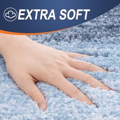OLANLY Bathroom Rug Mat 30x20, Extra Soft and Absorbent Microfiber Bath Rugs, Non-Slip Plush Shaggy Bath Carpet, Machine Wash Dry, Bath Mats for Bathroom Floor, Tub and Shower, Blue - Image 3