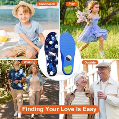 Hidden Holder Insole Compatible with AirTag, Tracking Device Insert Case for Kids Adults and Elderly, Secure Fit for Sneakers & Daily Shoes, Anti-Lost Tracker Soft Inserts for Shoes, Blue (175-190mm) - Image 5