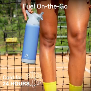 Insulated Water Bottle with Straw - Encool Stainless Steel Water Bottle, Reusable Leakproof and BPA-Free for Sports, Travel, Cold for 24 Hours, 24 oz, Ocean - Image 8