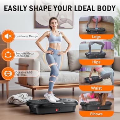 Vibration Plate Exercise Machine, Whole Body Workout Vibration Plate for Lymphatic Drainage, 240 Adjustable Speeds Power Vibrating Plate Home Fitness Platform for Shaping, Max Weight 330lbs - Image 2