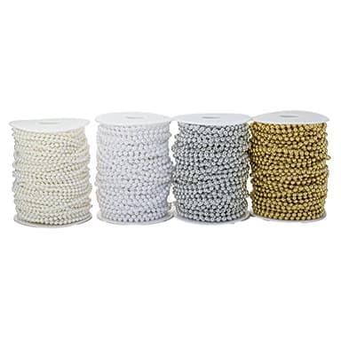 YoungJewl 6mm Crafts Faux Pearl Beads Garland Pearl Bead Roll Strand of Pearls to Decorate Floral Centerpieces Wedding Party Favor Christmas Tree(82 Feet White) - Image 6