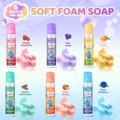 Foam Soap, 6 Packs Bath Foam for Kids, Fluffy Baths Soap Soft Bubble Bath Kids Body Wash Shape & Sculpt & Create Fun Art Gentle Cleansing Baths Paint Easy-to-Use Bubble Bathtime Art - Image 5
