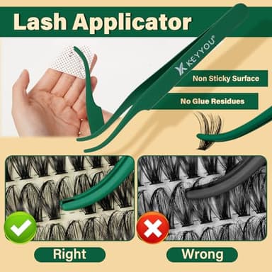 KEYYOU Lash Clusters Kit DIY Lash Extension Kit 280pcs Soft Lash Clusters 60D+80D D Curl Easy to Apply with Bond and Seal Applicator Remover Eyelash Extension Kit at Home(RMkit-60D80D-D-10-18mix) - Image 6