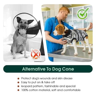 Kuoser Dog Surgery Recovery Suit, Recovery Suit for Female Male Dogs, Dog Onesie After Surgery Spay Neuter, Anti-Licking Pet Surgical Recovery Snugly Suit, Bodysuit for Abdominal Wounds Skin Disease - Image 6