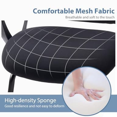 DUMOS Office Desk Chair with Sled Base, Ergonomic Executive Mesh Computer Chairs with Lumbar Support for Home Conference Room Bedroom Waiting Reception Guest Student - Image 3