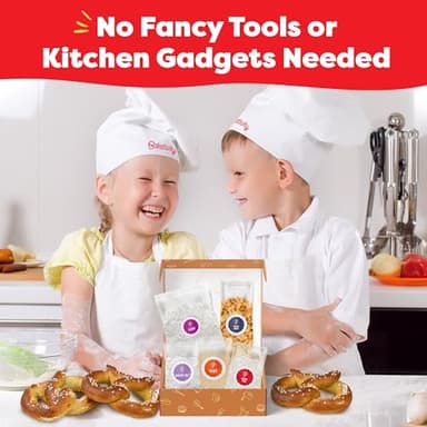 Pretzel Making Kit - Real Cooking Set for Kids Ages 5-12+ with Recipe and Ingredients - Kids Baking Set for Girls & Boys - Great Gift for Family Bonding - Image 9