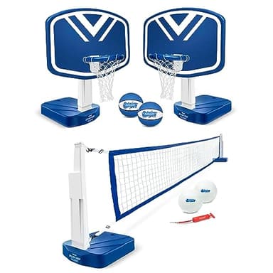 GoSports Splash Hoop 2-in-1 Full Court Pool Basketball & Volleyball Game Set - Image 1