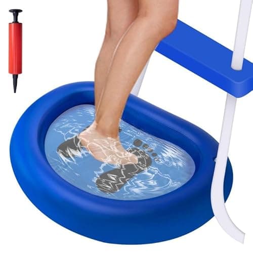 Tlswshsy Inflatable Pool Foot Bath Basin - Foot Soaking Bath Basin for Swimming Pool Clean Feet- Foot Wash Bath Tub for Pool Entry Ladder, Home Spa Treatment (1, Blue) - Image 1