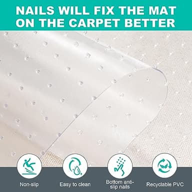 Uross Semi-Circular Carpet Protector for Pets 1PCS, Plastic Cat Carpet Protector for Doorway, Cat Scratch Protector Mat, Cat Ripping Up Under Door Carpet Scratch Stopper - Image 6