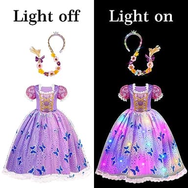 Meland Princess Dresses for Girls - Light Up Princess Costume for Little Girls, Halloween Costumes for Toddler Age 3-10, Birthday Gift for Girl (5-6 Years) - Image 5